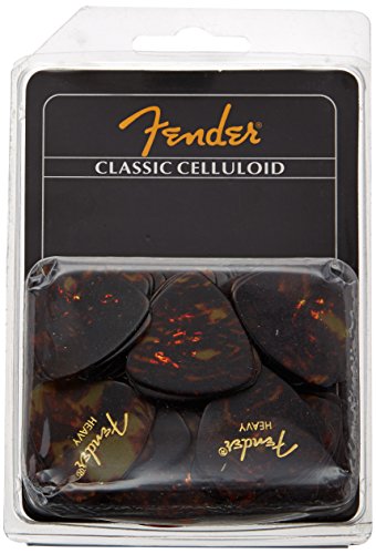 Fender 346 Classic Celluloid Guitar Picks 72-Pack - Shell - Heavy for electric guitar, acoustic guitar, mandolin, and bass