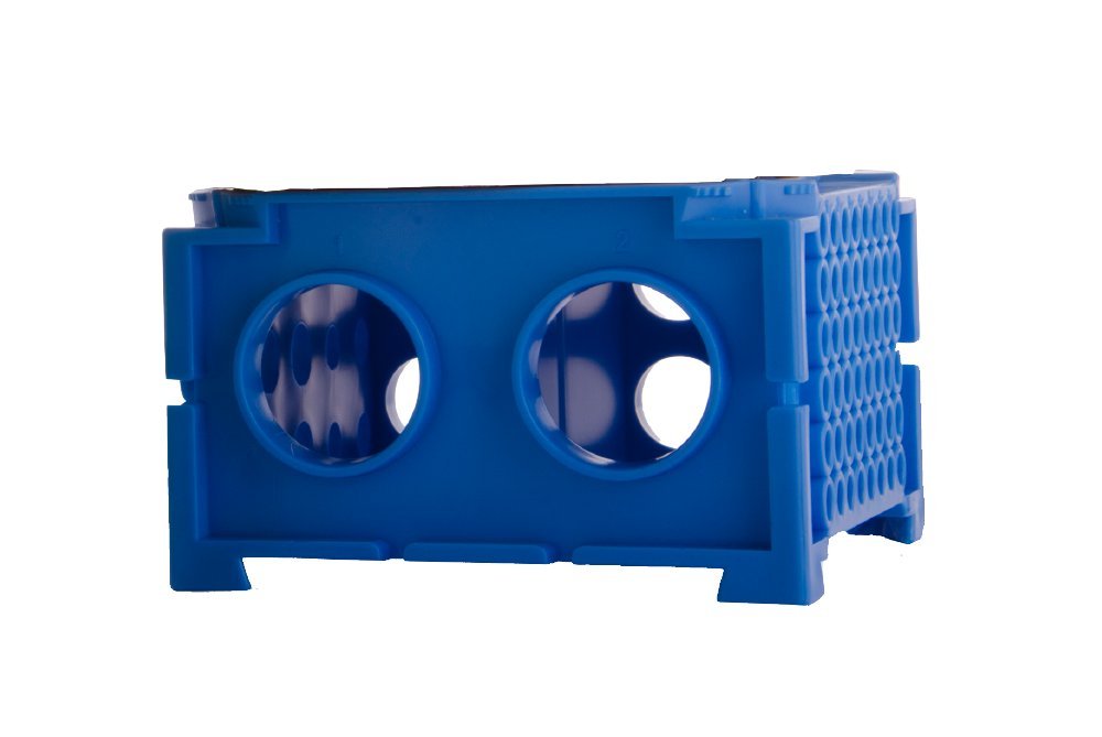 Neolab 4 0005 Rotating Vario Rack for Reaction Containers, Polypropylene, Autoclavable 109 mm x 68 mm x 43 mm, blue
