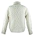 100% Irish Merino Wool Aran Knit Zip Sweater with pockets by West End Knitwear