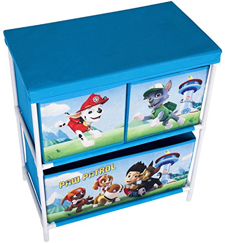 Paw Patrol Chase Ryder Friends Kids Toy Storage Unit 2 Tier 3