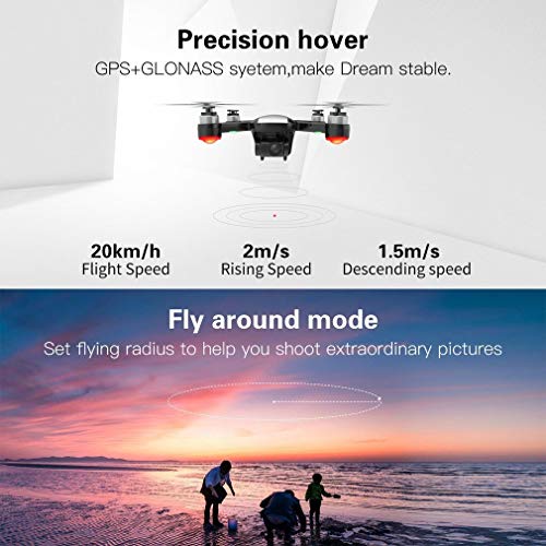 Studyset-Dream-5G-Altitude-Hold-Drone-GPS-Optical-Flow-Positioning-Follow-Me-RC-Quadcopter-One-Key-Return-Red-2-Batteries