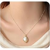 Trendy White Pearl Pendant Necklace for Women,Irregular Baroque Pearl Bead Statement Collarbone Choker,Personalized Creative Jewelry Birthday Gifts