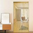 ave split 2pack Doorways Door String Curtain 100X200cm Wall Panel Fringe Window Room Blind Divider Tassel Screen for Party Home Wedding Decorative (Champagne 2pack)
