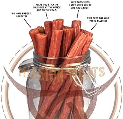 Mission Meats Sugar Free Keto Snacks Free Range Turkey Sticks Whole 30 Gluten Free MSG Free Nitrate Nitrite Free Paleo Healthy Snacks Natural Meat Sticks Turkey Jerky Zero Sugar Protein Snacks