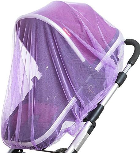 Baby Stroller Mosquito Bug Net Insect Netting Cover 59" Large Size for Pram, Buggy, Infant Carriers, Car Seats, Cradles, Cribs, Bassinets, Playpens, Baby Stroller Bed Full Mesh Cover (Purple)