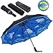 10 Ribs Umbrella,Large Travel Umbrella, Windproof Umbrella, Compact Auto Open Close Umbrella with Double Layer Design, Sturdy UV Protection Waterproof Umbrella (Blue Sky) primary