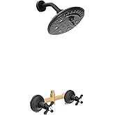 PHASAT 2 Handle Shower Faucet,Bathtub Faucet Set,Tub and Shower Trim Kit with Rough-in Valve,Matte Black,PU4H07