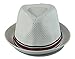 How D Hats Men's Fedora Cuban Style Upturn Short Brim Hat (L/XL) 23 in / 7 3/8 / 59Cm White