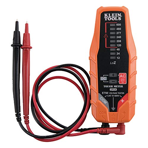 Klein Tools ET60 Voltage Meter, AC Voltage and DC Voltage Tester, Digital Multimeter Does Not Require Batteries