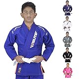 Elite Sports Ibjjf Ultra Light Bjj Brazilian Jiu Jitsu Gi for Kids with Preshrunk Fabric and Free Belt C00, Blue