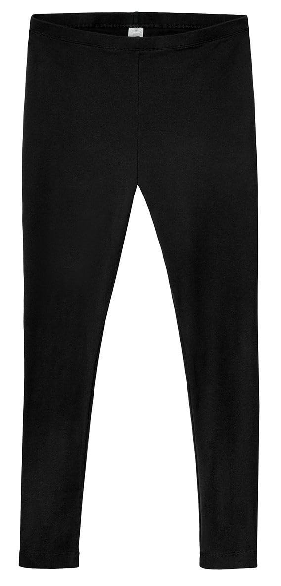 City Threads Women's Leggings 100% Cotton Made in USA - Sensory Friendly, Soft Stretch, Comfortable for Yoga, Sports & Daily Wear, Black, S