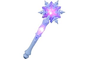 JOINPAYA Light Up Snowflake Glow Wand: Snowflake Wand with Sound for Princess Birthday Party Costume Accessory 32cm