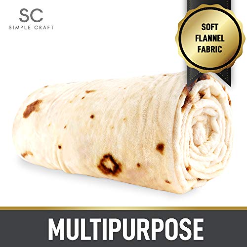 Simple Craft (60 Inch) Tortilla Giant Burrito Blanket For Adults & Kids
