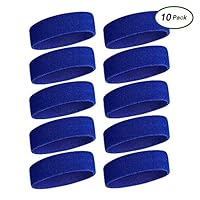 iKsee Sweatbands Headbands for Men/Women,Moisture Wicking Elastic Cotton Terry Cloth Headbands for Gym,Workout, Tennis, Basketball, Running and Working Outside