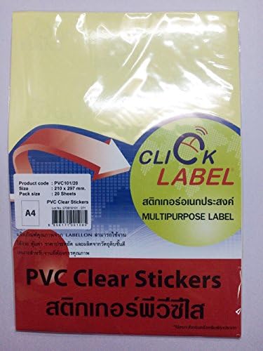 PVC Clear Stickers A4 Multipurpose Label 20 Sheet