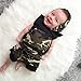 Emmababy Western Baby Boy Clothes Summer Short Sleeve Striped Shirt Letter Print Crewneck Tops Solid Elastic Waist Shorts Set(Camo,0-6 Months)