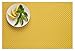Ritz TechStyle Reversible Rectangular Woven Table Placemats, 19-inches by 13-inches, Set of 4, Lemon Yellow Placemats