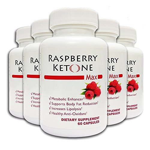 Raspberry Ketone MAX Metabolism Booster – Premium 100% All-Natural Body Fat Weight Loss Aid, Pure and Powerful Ingredients – Clinically Tested and Crafted in FDA Approved Laboratory - 5 Pack.
