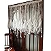 FADFAY Elegant White Lace Embroidered Sheer Balloon Curtains, Adjustable Tie-Up Curtain, 1 Panel Floral Tulle Curtains for Windows-78''*78''