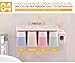 MOISO Automatic Toothpaste Dispenser Toothbrush Holder Super Sticky Suction Pad Wall Mounted Natural Wheat Straw Anti-dust with 4 Gargle Cups Hands Free Toothpaste Squeezer Set for Family