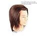 HAIRWAY Male Mannequin Head Human Hair 8 Inch Hairdresser Practice Mannequin Head with 100% Real Human Hair Cosmetology Styling Training Manikin Doll Head with Table Stand Clamp (Dark Brown)