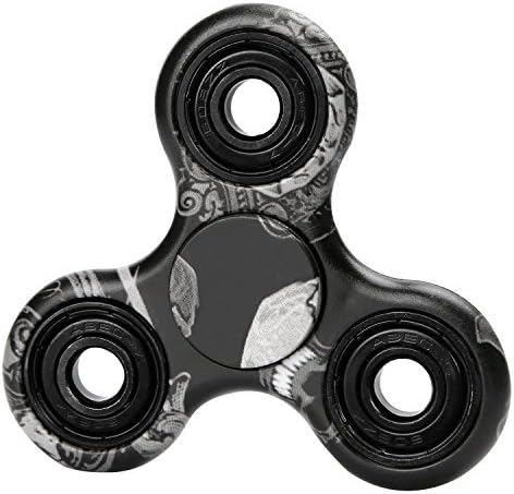 ARMAGA Tri-Spinner Fidget Hand Spinner Camouflage Multi-Color Double Side Printed, EDC Focus Toy For Kids &amp; Adults (Black Knight)