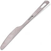 Vizni Titanium Camp Knife, Portable Camping Cooking Knives for Backpacking | Titanium camping utensil knife designed for outdoor cooking; a durable titanium camp knife for backpacking and hiking.
