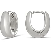 Amazon Essentials 14K Gold or Sterling Silver Plated Teardrop Huggie Hoop 12mm