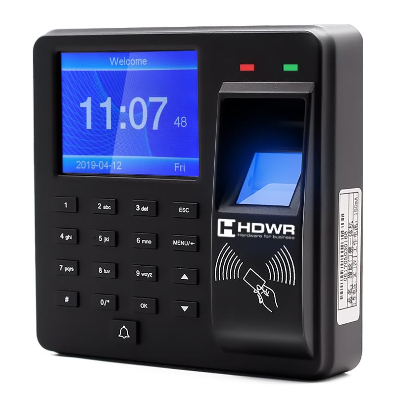 HDWR CTR10 Clocking in Machine, Advanced Time Attendance System - Biometric, RFID, Password Verification - 1000 Employee, Access Control