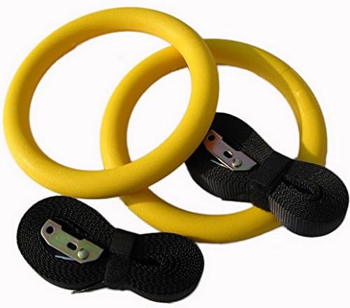 Olympic Gymnastic Rings with Adjustable Straps &amp; Mounting Hooks | Cross Training,Gymnastics,Strength &amp; Fitness Training| Crossfit Home Gym | Dips, Push, Pull &amp; Muscle Ups