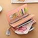 HeySun Adorable Cat Ears Coin Purse for Ladies Long Wallet Money Clip Designer Card Case (Lavender)