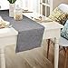 AerWo Gray Natural Imitated Linen Table Runner for Wedding Party Decoration - 13.5 Inches x 108 Inches - L
