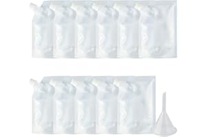 Wobe 15pcs 8oz 230ml Drinks Flasks Plastic Liquor Pouch Drinking Flasks Concealable Plastic Flasks with Plastic Funnel Cruise