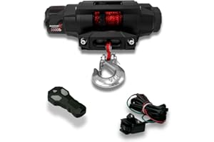 RaptorX Powersports 3500 lb ATV/UTV Electric Winch, 12V IP68 Waterproof Off-Road Winch with 7/32" × 50' Synthetic Rope, Wirel