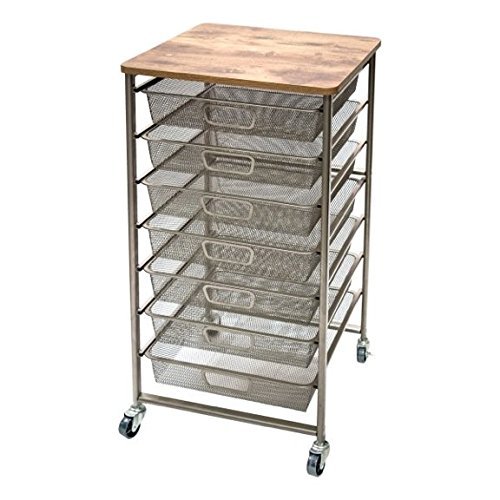 Tim Holtz Idea-ology Signature Design Industrial Storage Cart, 33.5" x 15.75" x 15.75" (CH93520)