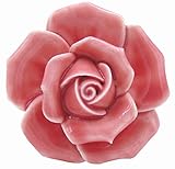 Tecrio 10pcs-Pack Ceramic Vintage Floral Rose Dresser Closet Kitchen Cupboard Deawer Knobs Handle Decor Pulls w/ Screws (Pink)