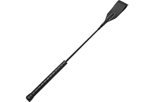 Coolrunner 18 inch Riding Crop for Horse Horse Whip with PU Leather Equestrianism Horse Crop Double Slapper Horse Whip Black Crops for Horses