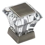 Amerock BP29460CAS Abernathy 1-1/16in(27mm) LGTH Knob - Clear/Antique Silver