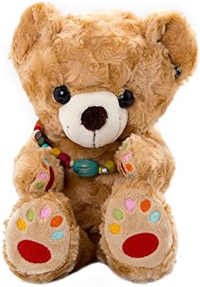 Vobell Plush Rainbow Bear Soft Toy Perfect For Kids, Teens , Adults (Brown) 13inch