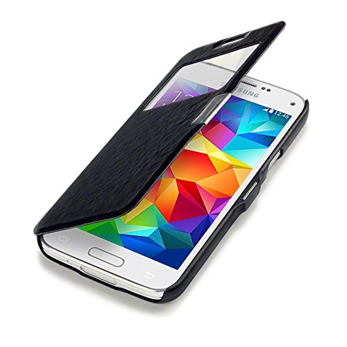 Samsung Galaxy S5 Mini Case, Terrapin [Black] Galaxy S5 Mini [Smart View] Flip Case - Premium PU Leather Flip View Cover with Magnetic Closure for Samsung Galaxy S5 Mini - Black