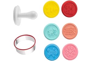 Cookie Stamps for Baking Christmas Cookie Stamps Set Cute Silicone Baking Cookies Embossing Mold,Random Color