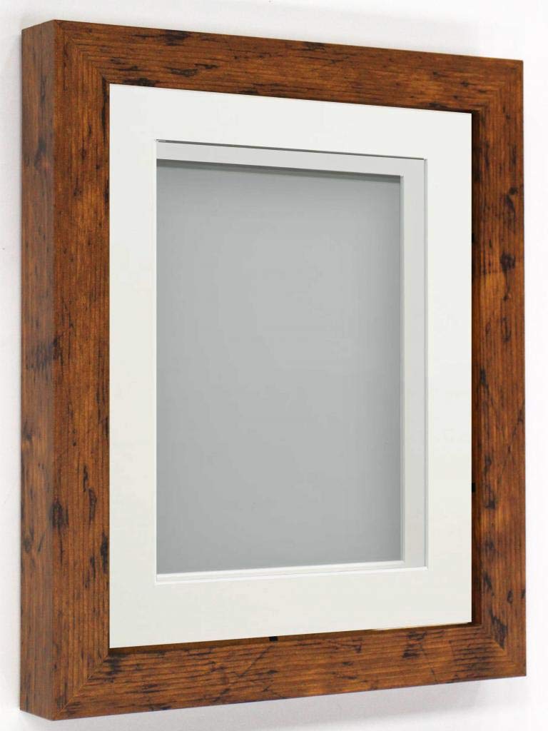 Rickman Box Frame Rustic with Off-White Mount, 9x7 for 7x5 inch