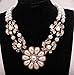Tuscom Women Jewelry Crystal Pearl Flower Bib Choker Chunky Statement Collar Necklace