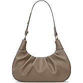 KKXIU Shoulder Bag Crescent Handbag Ruched Purse Underarm Bag Mini Hobo for Women,Detachable Gold Chain Crossbody Bag