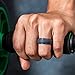 Saco Band Silicone Ring for Men Rubber Wedding Band - 1 Ring (Dark Grey, 11.5-12 (21.3mm))