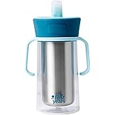 The First Years CoolCore Insulated Toddler Straw Cup - Transitional Toddler Trainer Cup Converts to Water Bottle with Spill Proof Lid - 8 Ounces - Ages 12 Months and Up