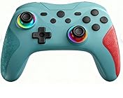 Switch コントローラー 9色RGBライトBluetooth 無線接続 ジャイロセンサー搭載 4階段HD振動 スリープ解除 プロコン(S)