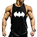 TECOFFER Men Gym Muscle Sleeveless Shirt Tank Tops Sport Fitness Vest (Black, M)