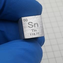 Tin Cube - 10mm Pure Metal Element Cubes - Laser