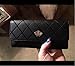 TONSEE Woman PU Leather Trifold Wallet Long Clutch Credit Card Organizer Purse (Black)